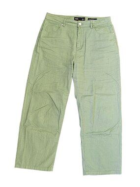 Afends Sage Green Hemp Wide Leg Pants Size 30